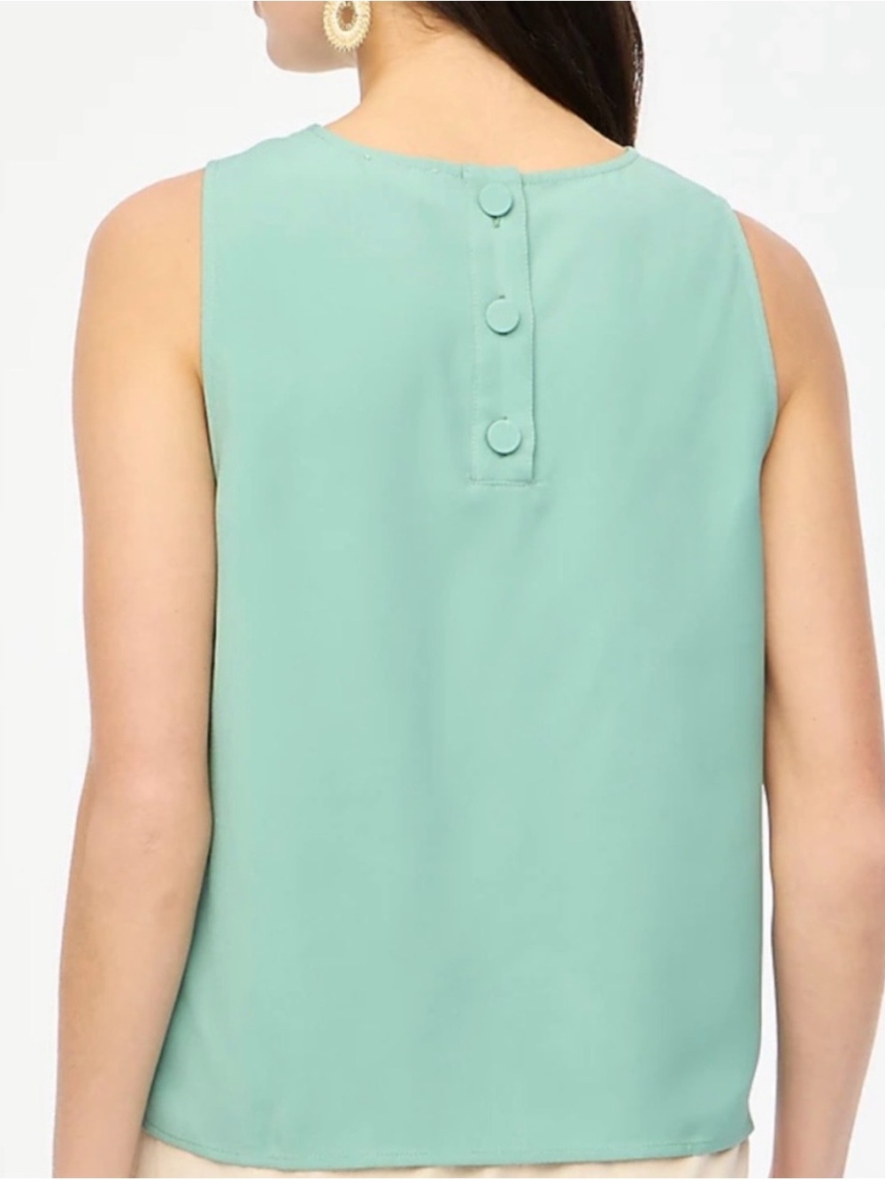 J.Crew Factory Sleeveless Button-Back Shell Mint Green Small
